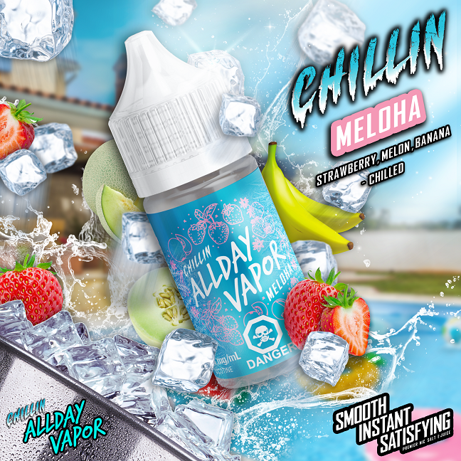 CHILLIN Meloha by Allday Vapor Salt Nic 1 CHILLIN Meloha by Allday Vapor Salt Nic