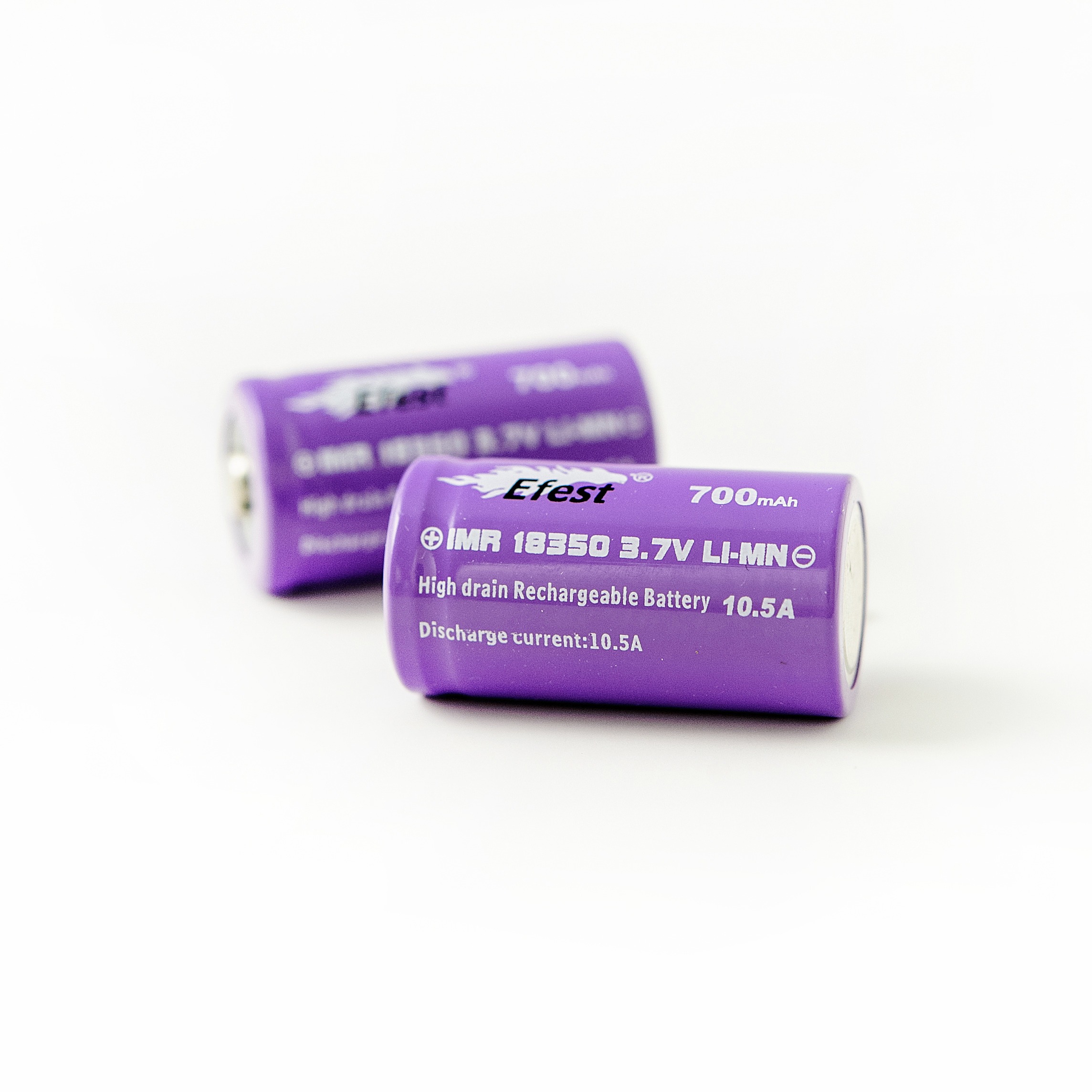 18350 IMR 700mah 10.5A Purple Button Top 2 18350 IMR 700mah 10.5A Purple Button Top - Image 2