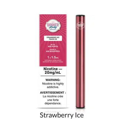 Strawberry Ice Dinner Lady Disposable Vape 1 Strawberry Ice Dinner Lady Disposable Vape