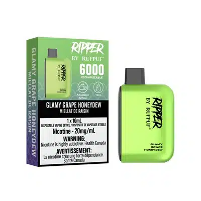 Glamy Grape Honeydew RufPuf Ripper 6000 Disposable Vape 1 Glamy Grape Honeydew RufPuf Ripper 6000 Disposable Vape