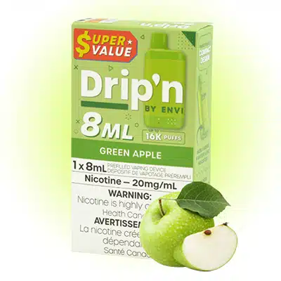 Green Apple Drip'n 8ML 16K Disposable By Envi 1 Green Apple Drip'n 8ML 16K Disposable By Envi