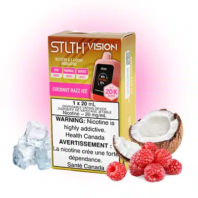 Coconut Razz Ice STLTH Vision Disposable Vape 1 Coconut Razz Ice STLTH Vision Disposable Vape