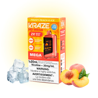 Frizzy Peach G Ice Kraze HD Mega Disposable Vape 1 Frizzy Peach G Ice Kraze HD Mega Disposable Vape