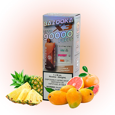 Mango Pineapple Grapefruit Bazooka Vape X3 90K disposable 1 Mango Pineapple Grapefruit Bazooka Vape X3 90K disposable