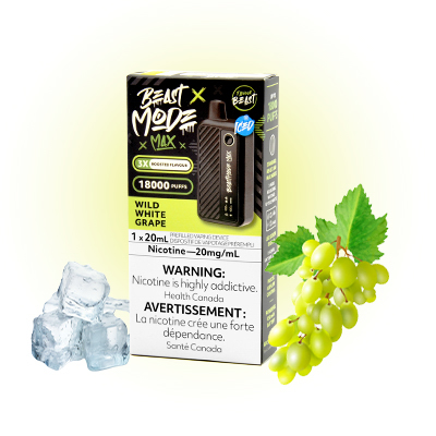 Wild White Grape Iced Flavour Beast Mode Max 18K Disposable Vape 1 Wild White Grape Iced Flavour Beast Mode Max 18K Disposable Vape