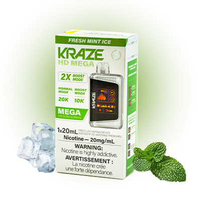 Fresh Mint Ice Kraze HD Mega Disposable Vape 1 Fresh Mint Ice Kraze HD Mega Disposable Vape