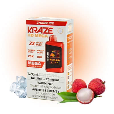 Lychee Ice Kraze HD Mega Disposable Vape 1 Lychee Ice Kraze HD Mega Disposable Vape