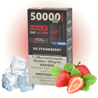 Sic Strawberry Ice Pods Level X G2 Ultra by Flavour Beast 1 Sic Strawberry Ice Pods Level X G2 Ultra by Flavour Beast
