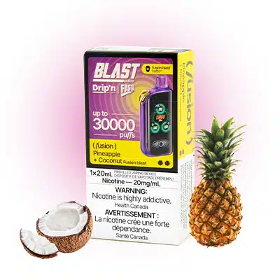 Pineapple + Coconut Drip'n X Fasta Fusion Blast 30K Disposable by Envi 1 Pineapple + Coconut Drip'n X Fasta Fusion Blast 30K Disposable by Envi